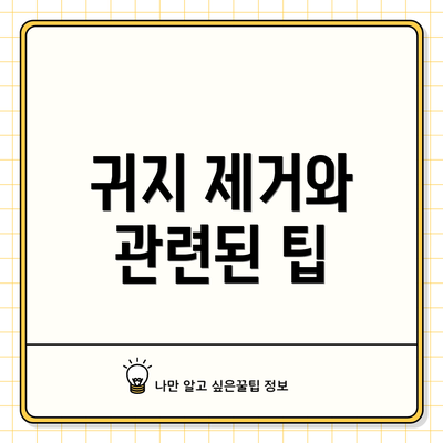 귀지 제거와 관련된 팁