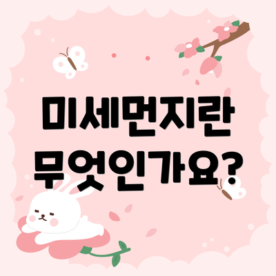 미세먼지란 무엇인가요?
