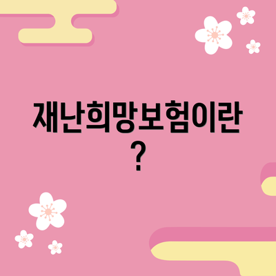 재난희망보험이란?