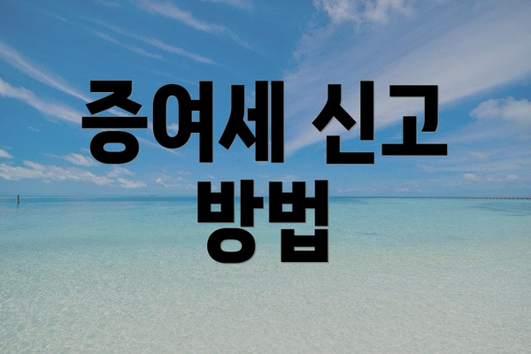 증여세 신고 방법