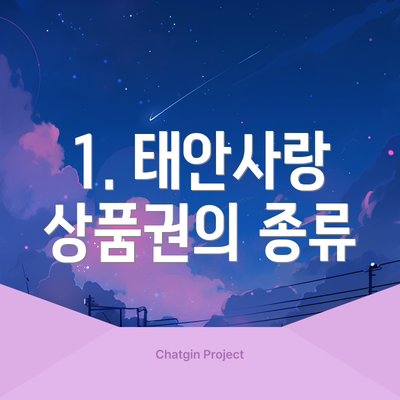 1. 태안사랑 상품권의 종류