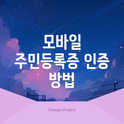 모바일 주민등록증 인증 방법