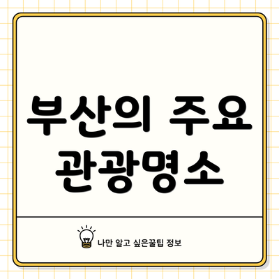 부산의 주요 관광명소