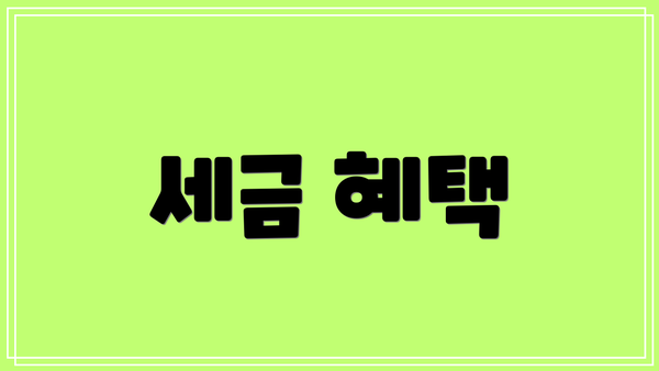 세금 혜택