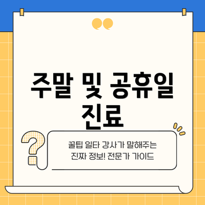 주말 및 공휴일 진료