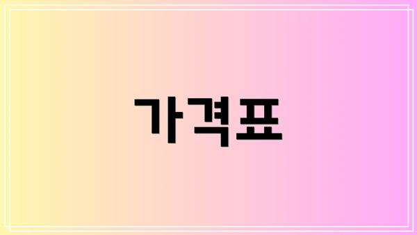 가격표
