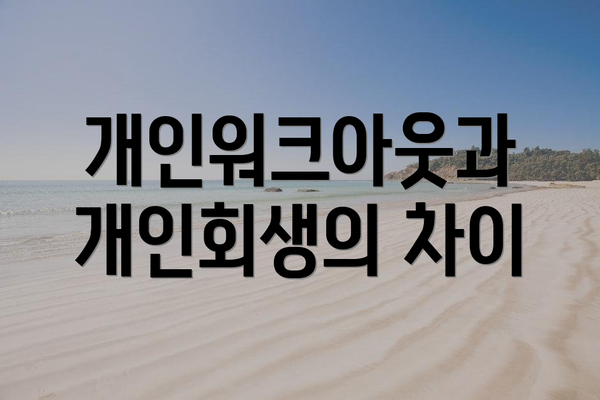 개인워크아웃과 개인회생의 차이