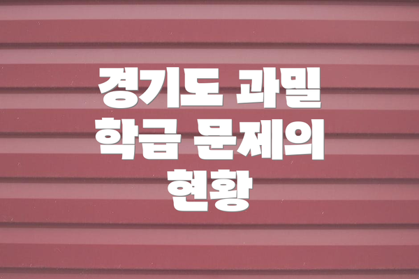 경기도 과밀 학급 문제의 현황