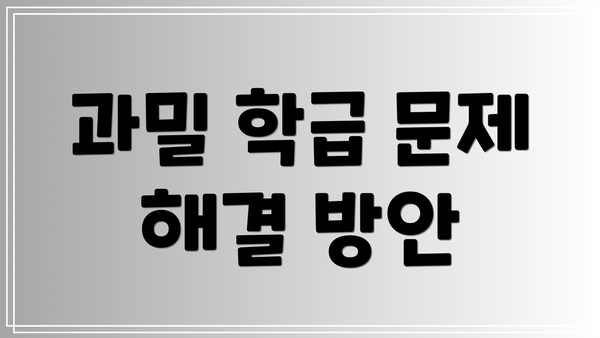 과밀 학급 문제 해결 방안