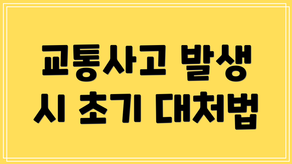 교통사고 발생 시 초기 대처법