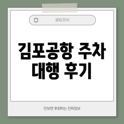 김포공항 주차 대행 후기
