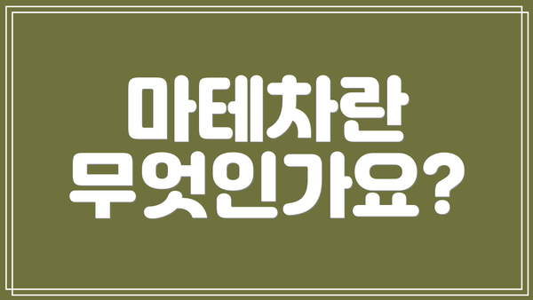 마테차란 무엇인가요?
