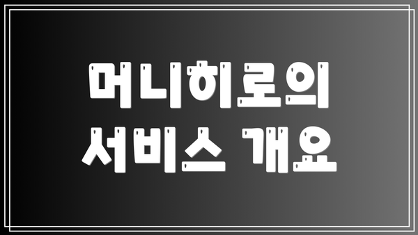 머니히로의 서비스 개요