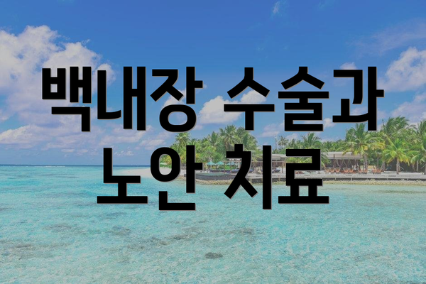 백내장 수술과 노안 치료