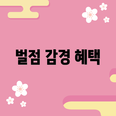 벌점 감경 혜택
