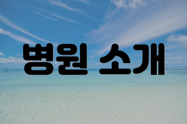 병원 소개