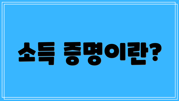 소득 증명이란?