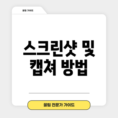 스크린샷 및 캡쳐 방법