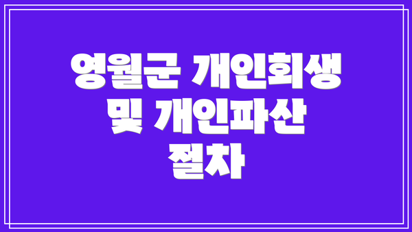 영월군 개인회생 및 개인파산 절차