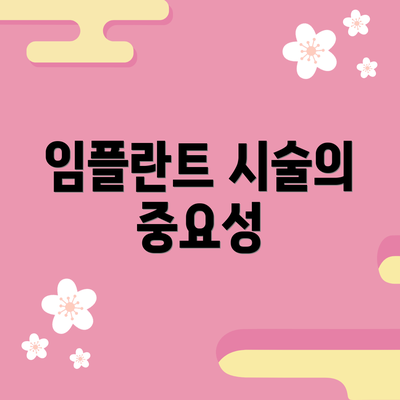 임플란트 시술의 중요성