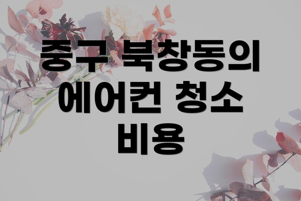 중구 북창동의 에어컨 청소 비용