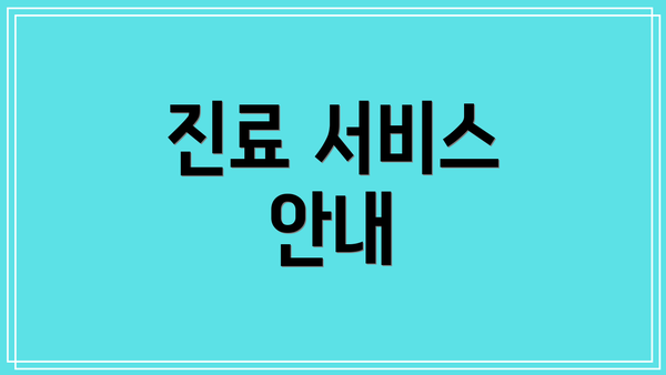 진료 서비스 안내