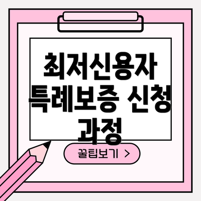 최저신용자 특례보증 신청 과정
