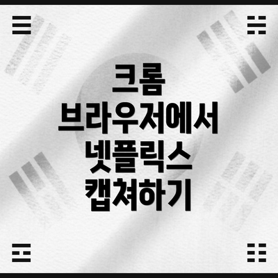 크롬 브라우저에서 넷플릭스 캡쳐하기