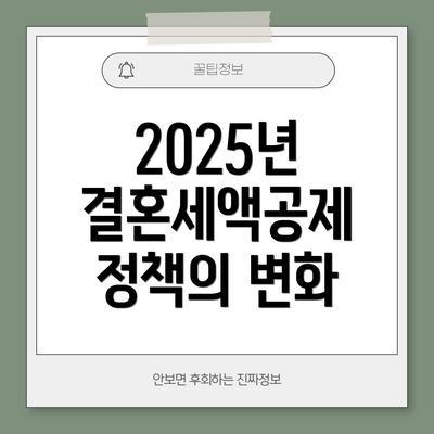 2025년 결혼세액공제 정책의 변화