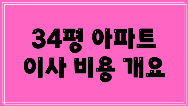 34평 아파트 이사 비용 개요