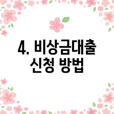 4. 비상금대출 신청 방법