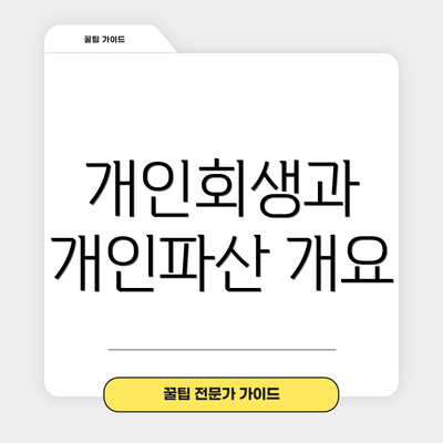 개인회생과 개인파산 개요