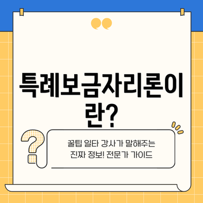 특례보금자리론이란?